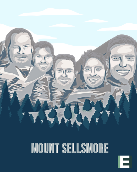 Marc Benioff, Kyle Porter, Roy Ranaani, Austin Hughes and Connor Heggie are the faces of Emergence's ”Mount Sellsmore“