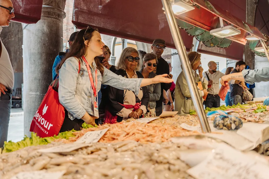 Explore the Rialto Market and savor unbelievable seafood fresh from the lagoon.