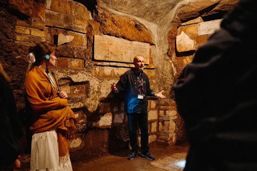 After-hours in the crypts, your guide will point out the most interesting areas