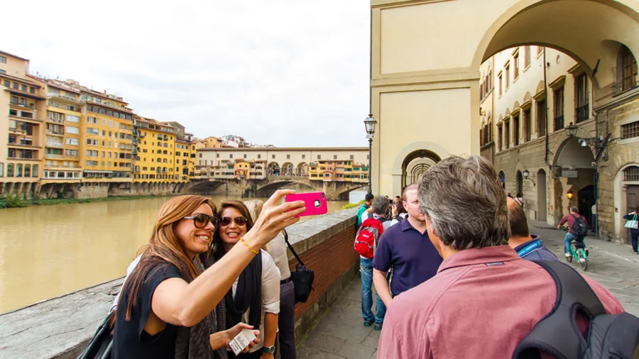 Visiting the Ponte Vecchio.