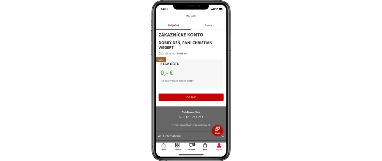 Mobilná aplikácia zobrazujúca zákaznícky účet s informáciami o aktuálnych objednávkach a možnostiach sledovania zásielok. Mobilná aplikácia zobrazujúca zákaznícky účet s informáciami o aktuálnych objednávkach a možnostiach sledovania zásielok.