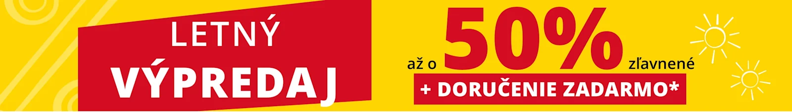 Letný výpredaj až o 50% zľavnené + Doručenie zadarmo*