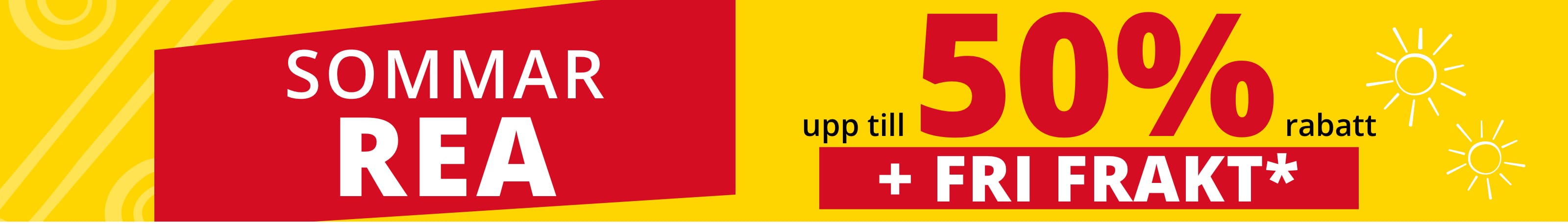 Sommarrea upp till 50% rabatt + Fri frakt*