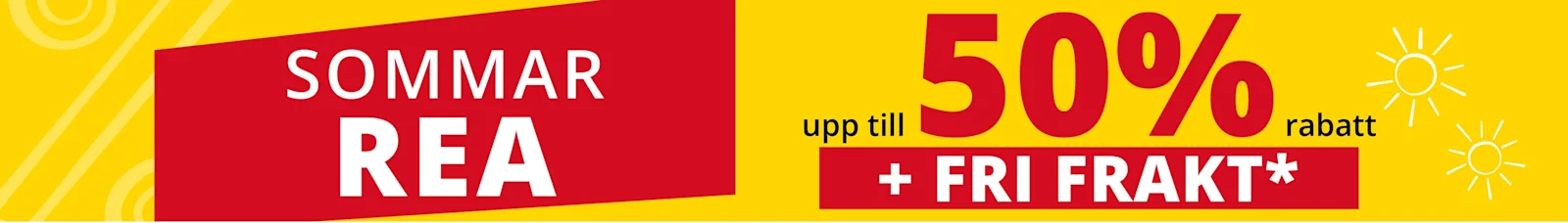 Sommarrea upp till 50% rabatt + Fri frakt*