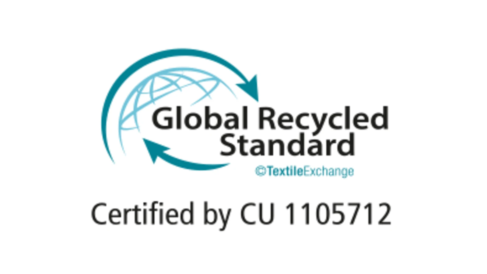 Global Recycled Standard, certifikované podľa CU 1105712 s textom: Global Recycled Standard, certifikované podľa CU 1105712 s textom: