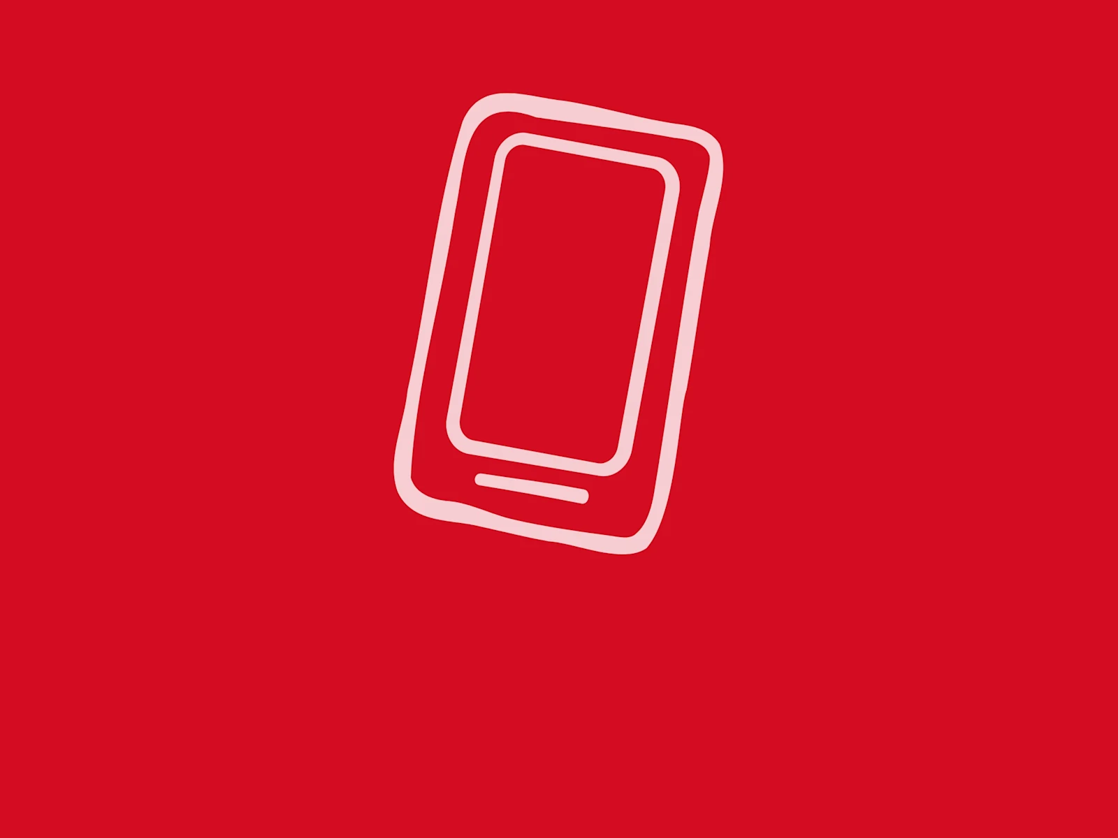 Illustration eines Smartphones in weiss auf rotem Hintergrund.