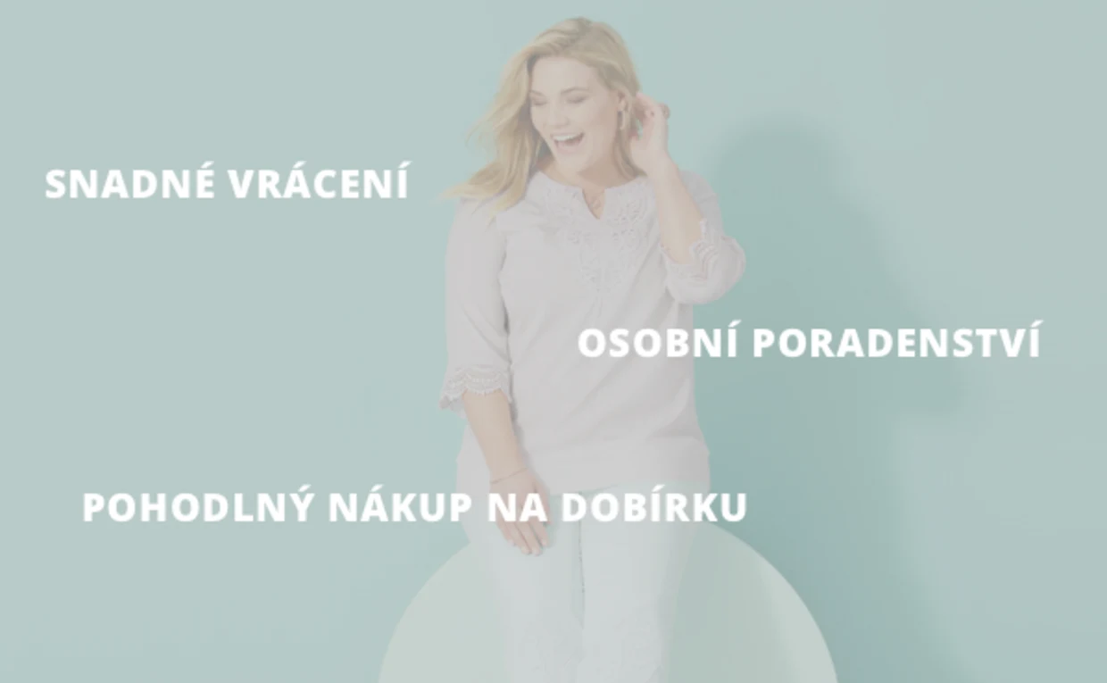 Žena sedící na bílém křesle, texty propagující služby: nákup na fakturu, platba na splátky, osobní poradenství, bezplatné vrácení zboží, dostupnost 24/7. Žena sedící na bílém křesle, texty propagující služby: nákup na fakturu, platba na splátky, osobní poradenství, bezplatné vrácení zboží, dostupnost 24/7.