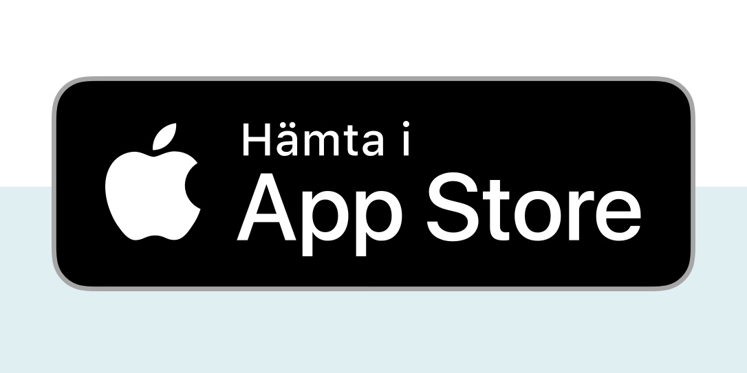 Ladda ner från App Store, svart banner med Apple-logotyp.