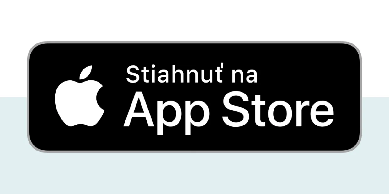 Tlačidlo s textom „Stiahnuť v App Store“ a logom Apple.