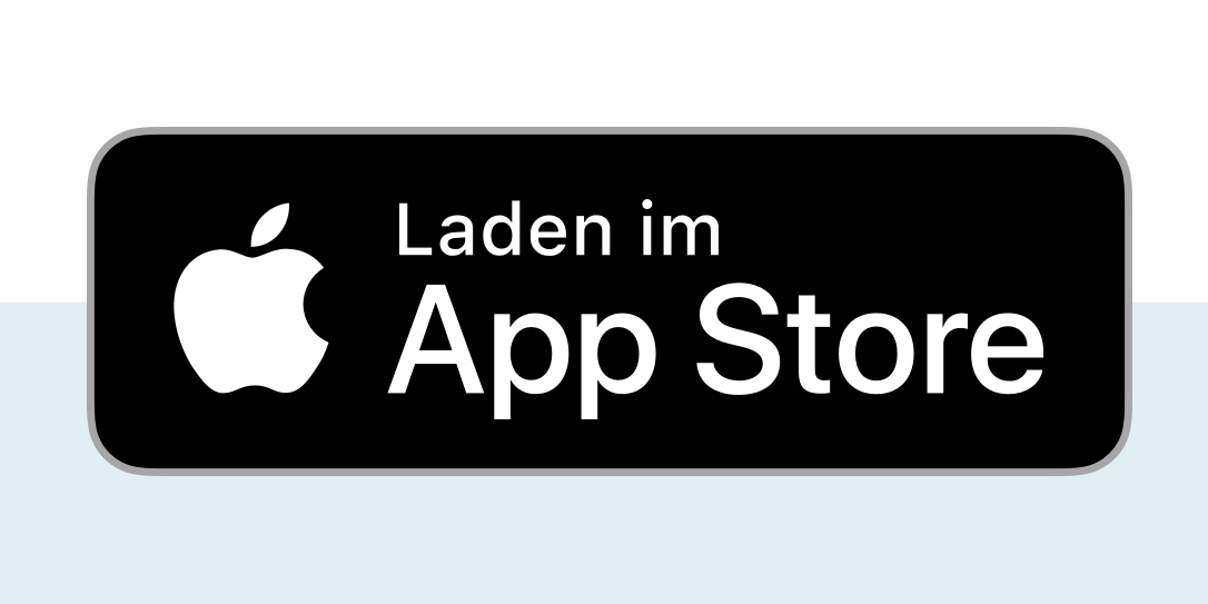 Schwarzes Icon mit weißem Apple-Logo und Text Laden im App Store.