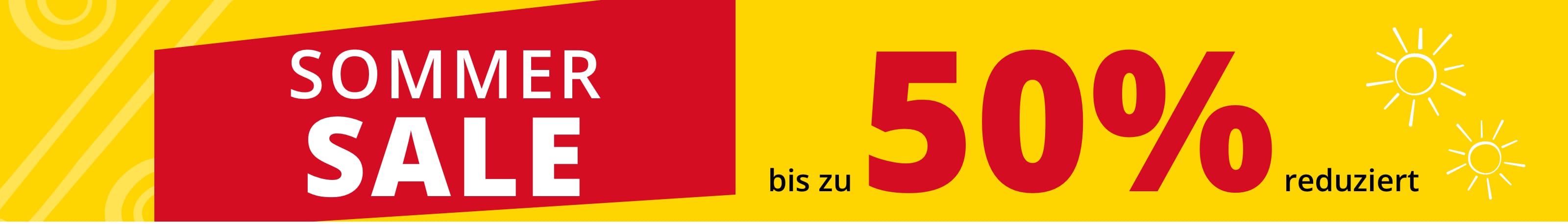 Text im Bild: Sommer Sale bis zu 50% reduziert