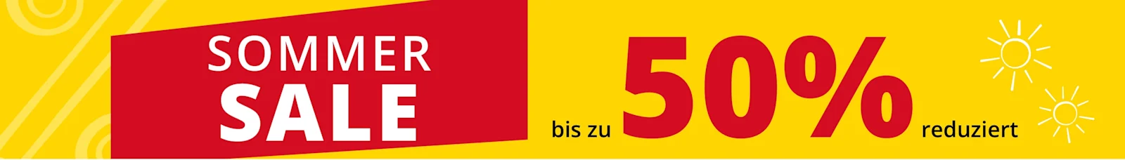 Text im Bild: Sommer Sale bis zu 50% reduziert