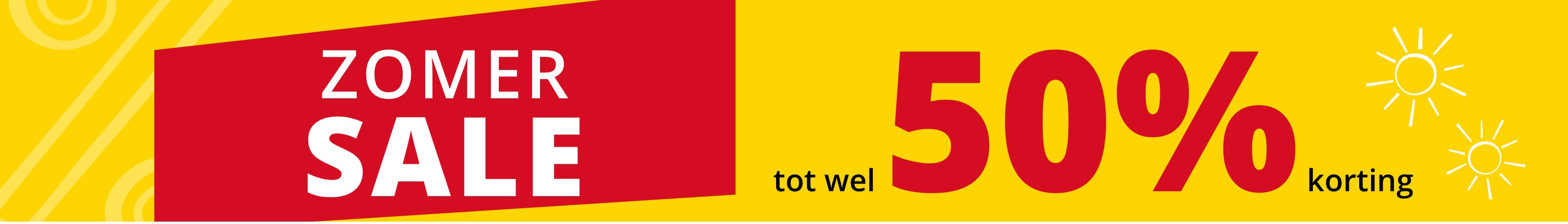 Tekst in de afbeelding: Zomer sale tot wel 50% korting
