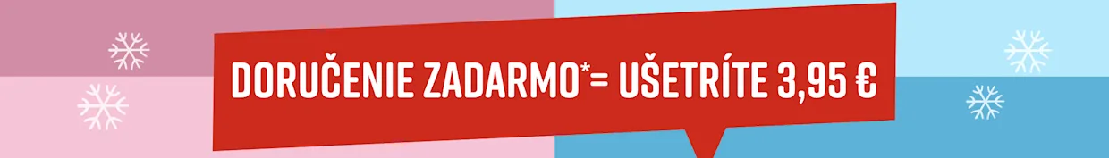 Červená reklamná plocha s bielym textom 'Gratis Versand - iba dnes ušetrite'.