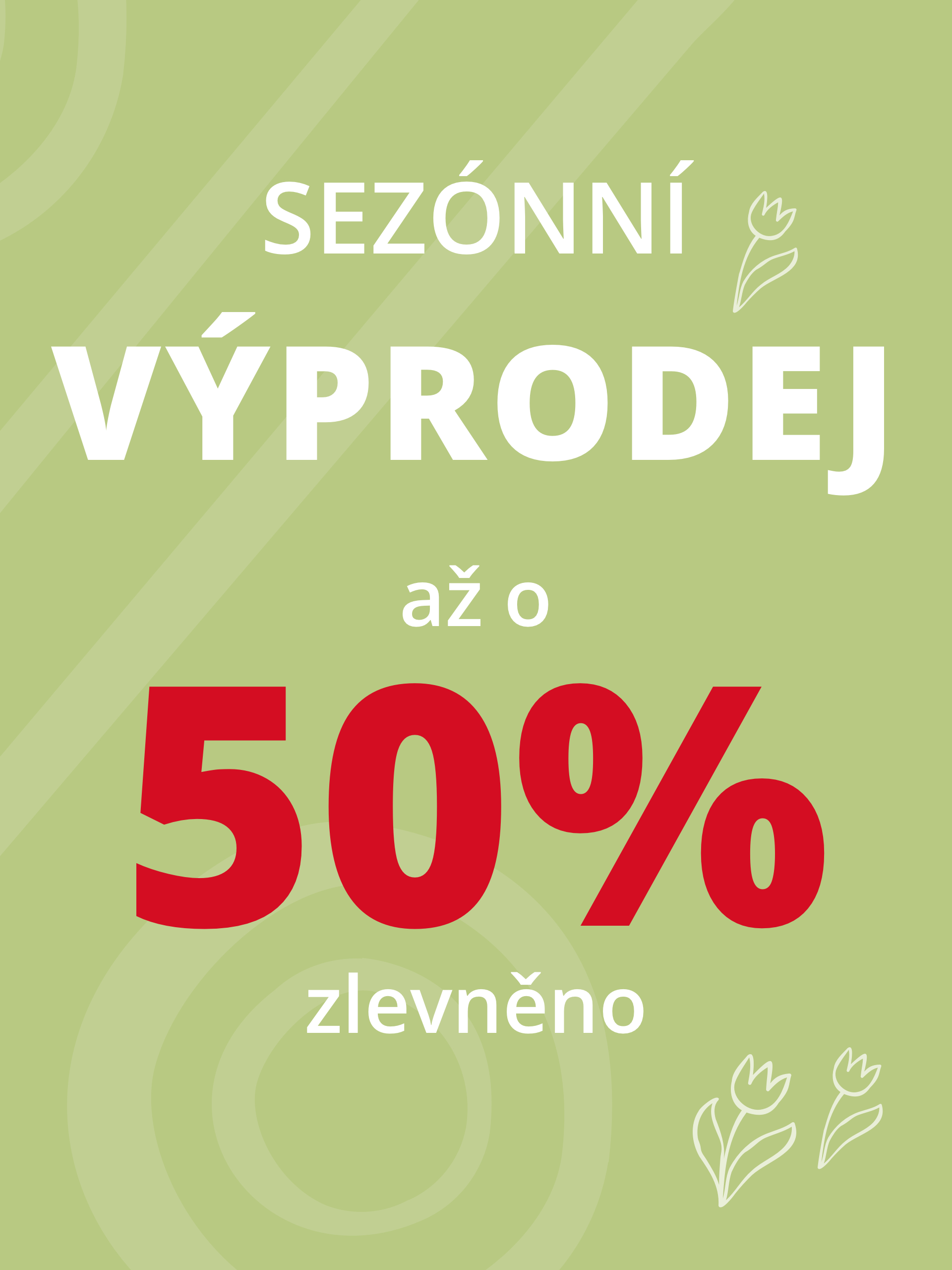 Sezónní výprodej: až o 50% zlevněno