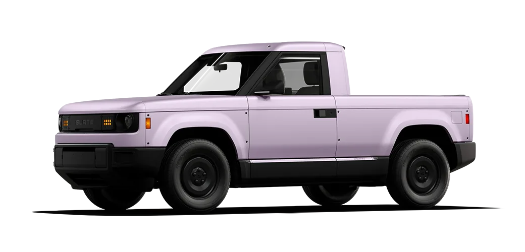 Light purple Slate truck on light purple background
