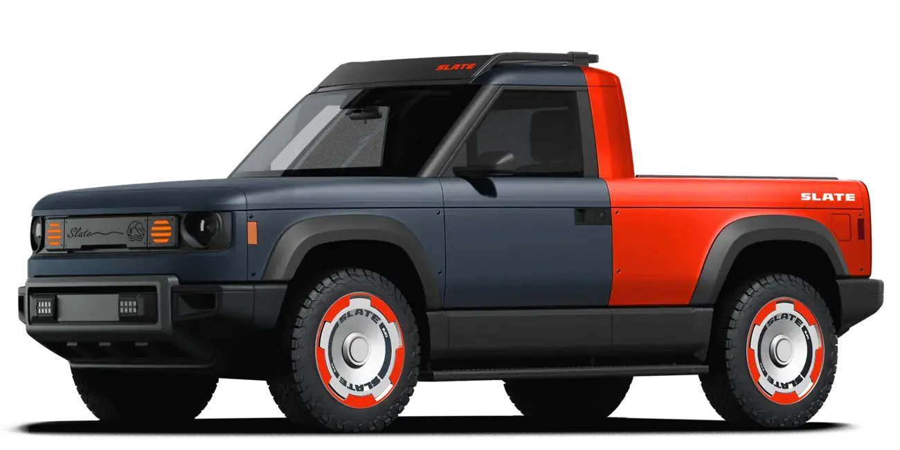 black and red truck