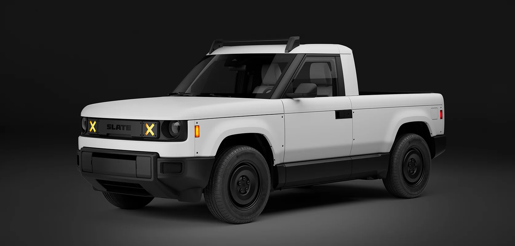 Front view of Slate Truck with full body wrap in light gray
