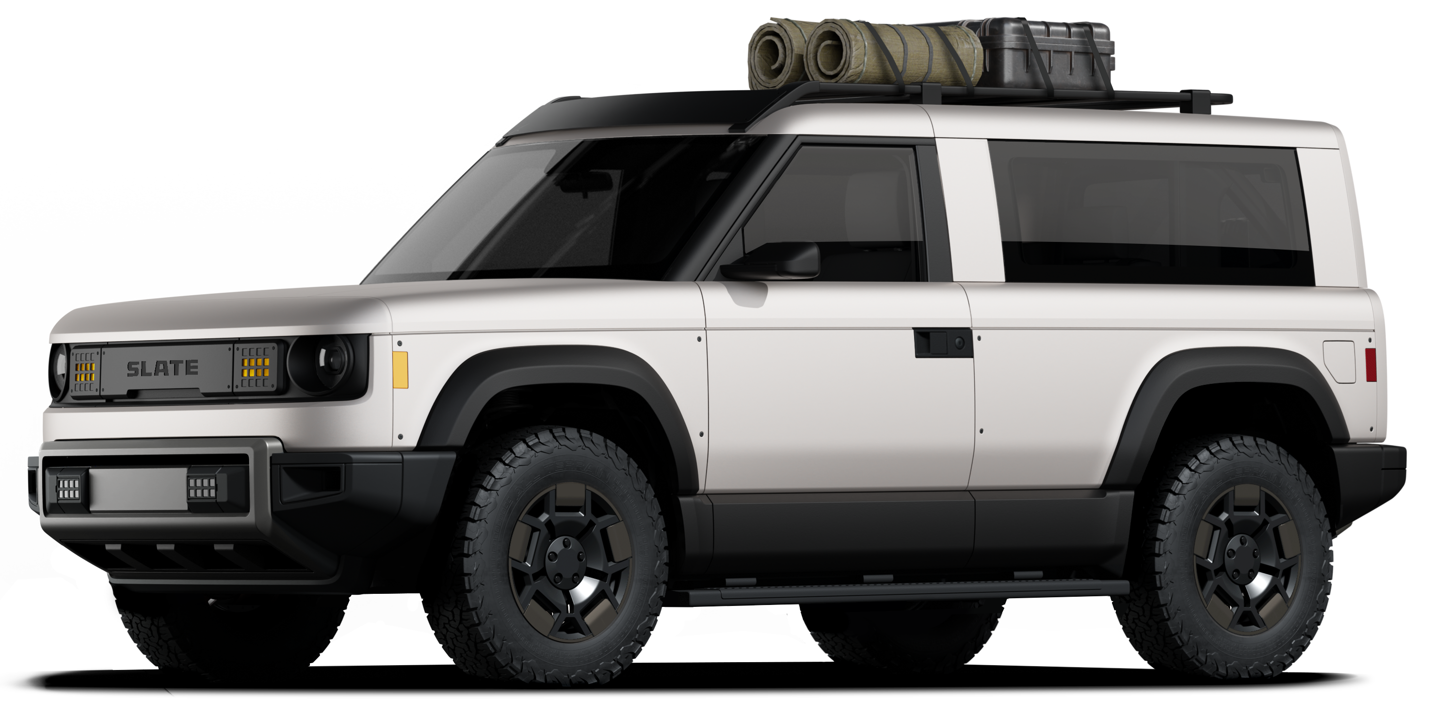 White suv with roof rack