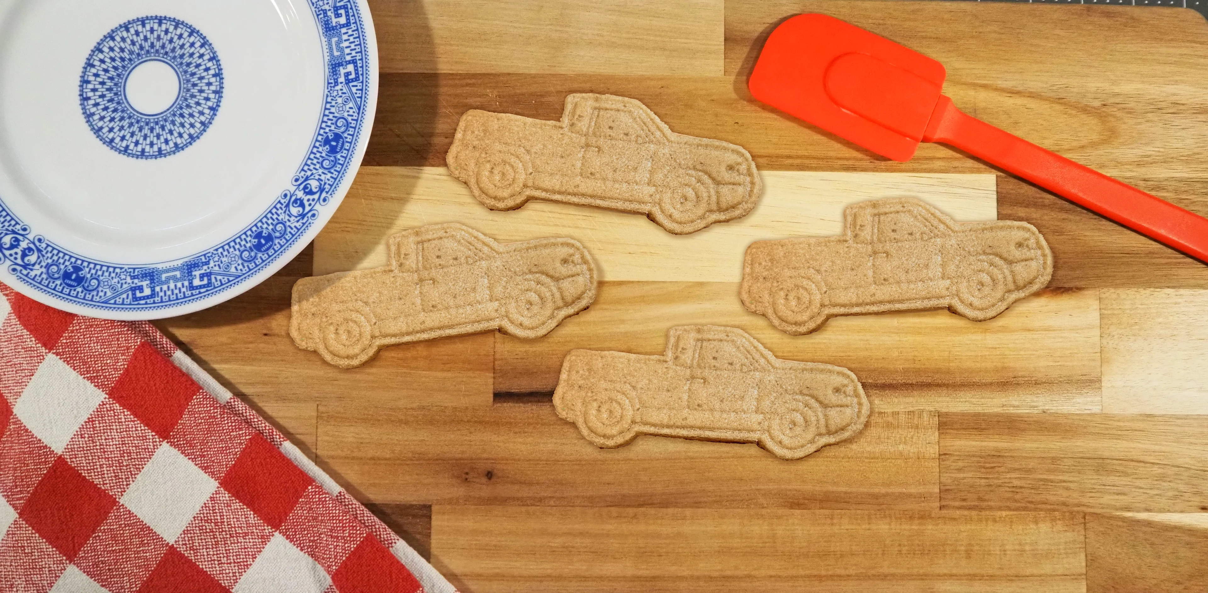 Slate SUV cookie cutter on table