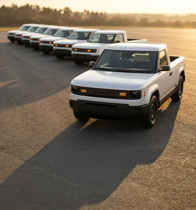 Slate Fleet Trucks line up