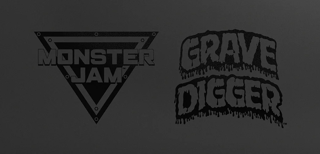Monster Jam and Grave Digger logo decals