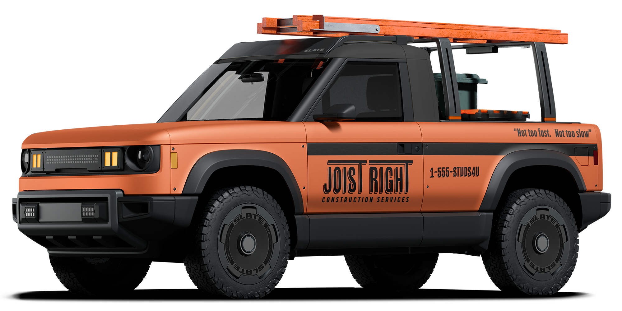 orange construction truck