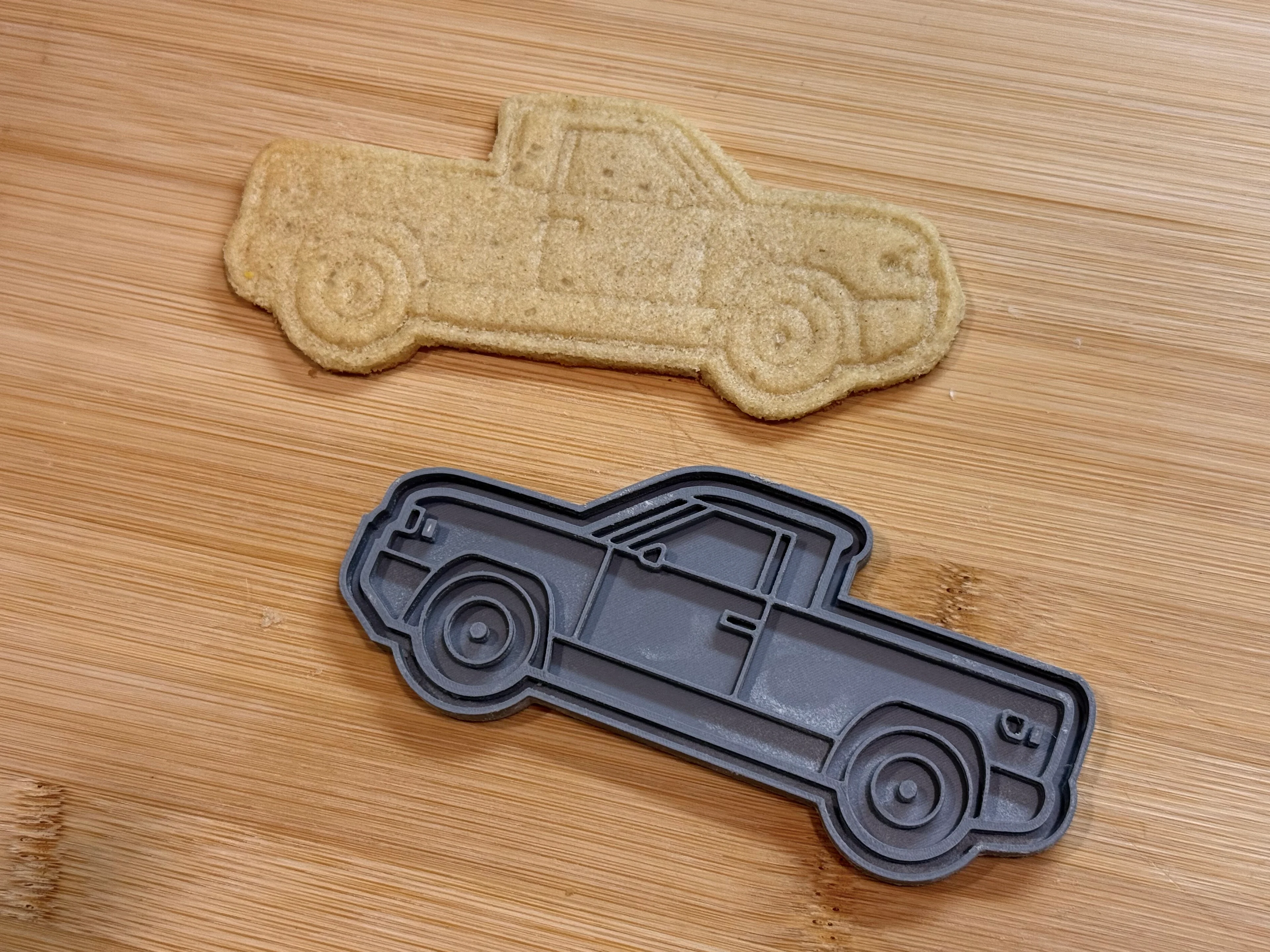 Slate SUV cookie cutter on table
