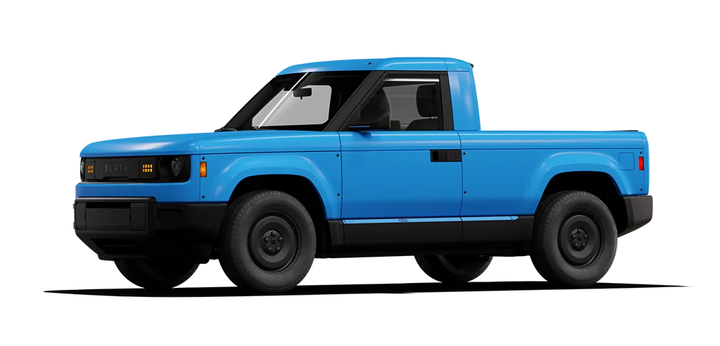 Cerulean Blue Slate truck side view