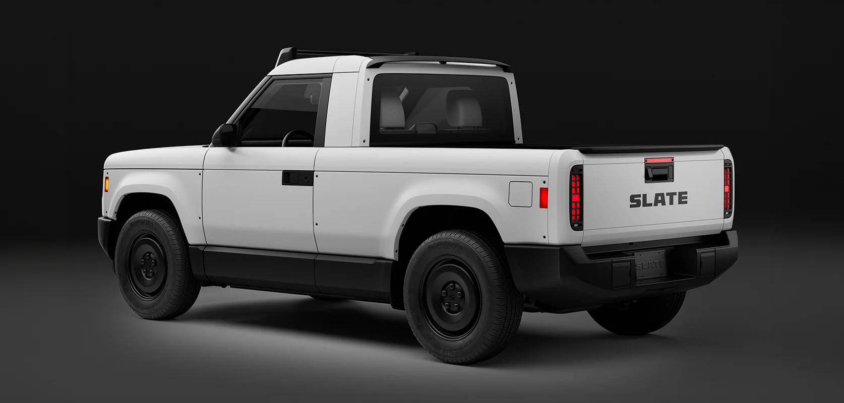 Rear view of Slate Truck with full wrap