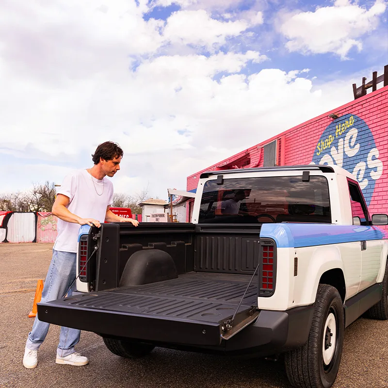 Slate pickup rear bed and cargo. Credit: Slate Auto.