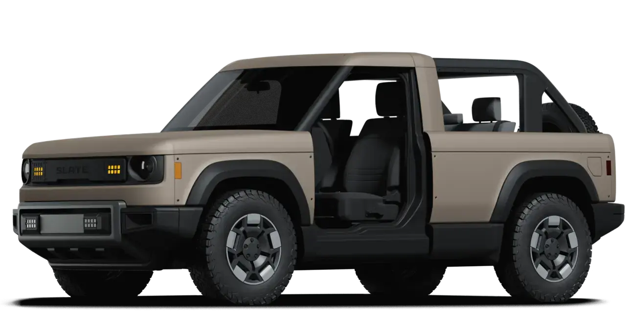 tan safari SUV with no door