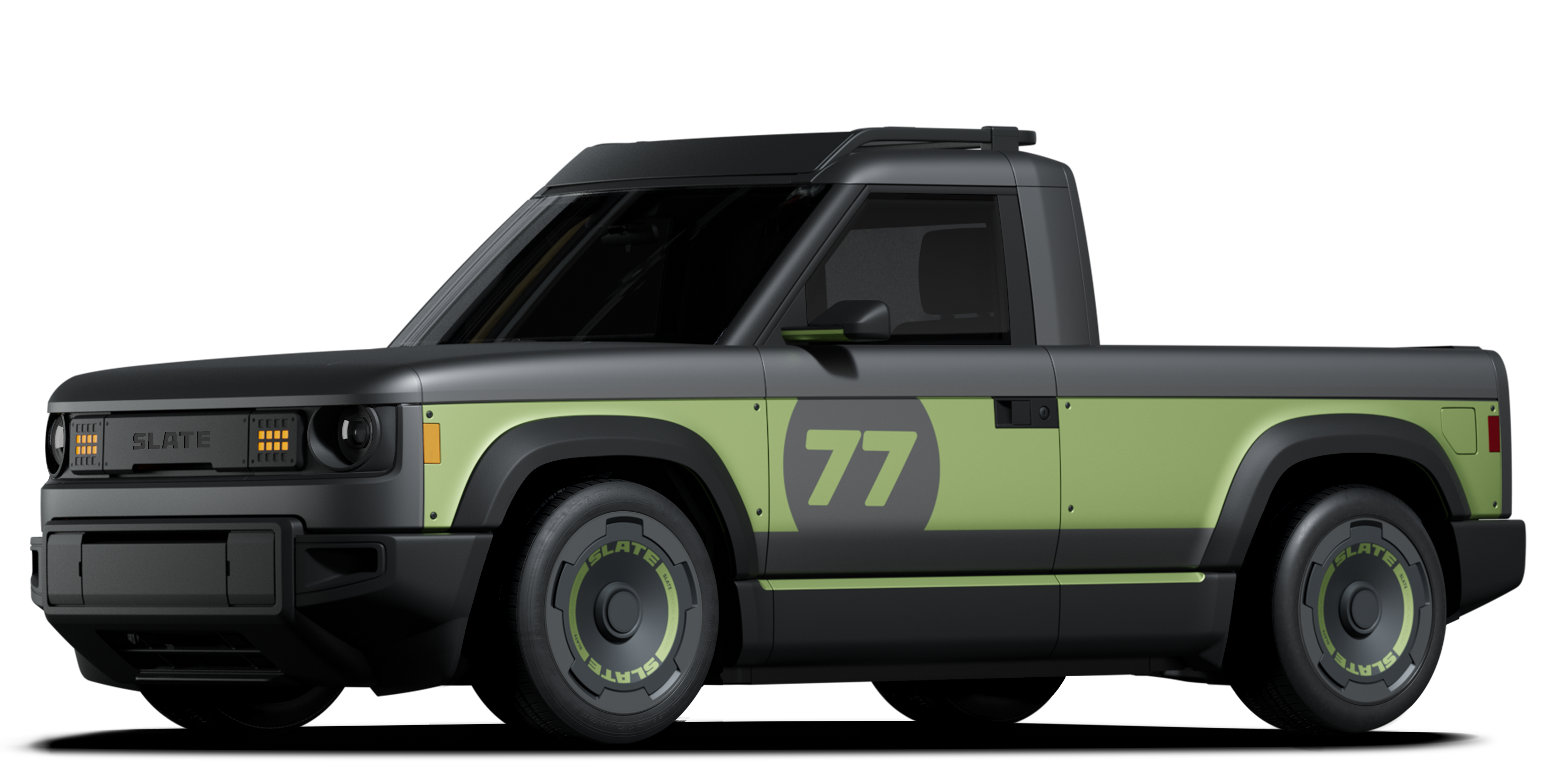 green racing truck
