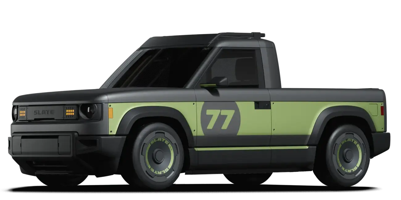 green racing truck