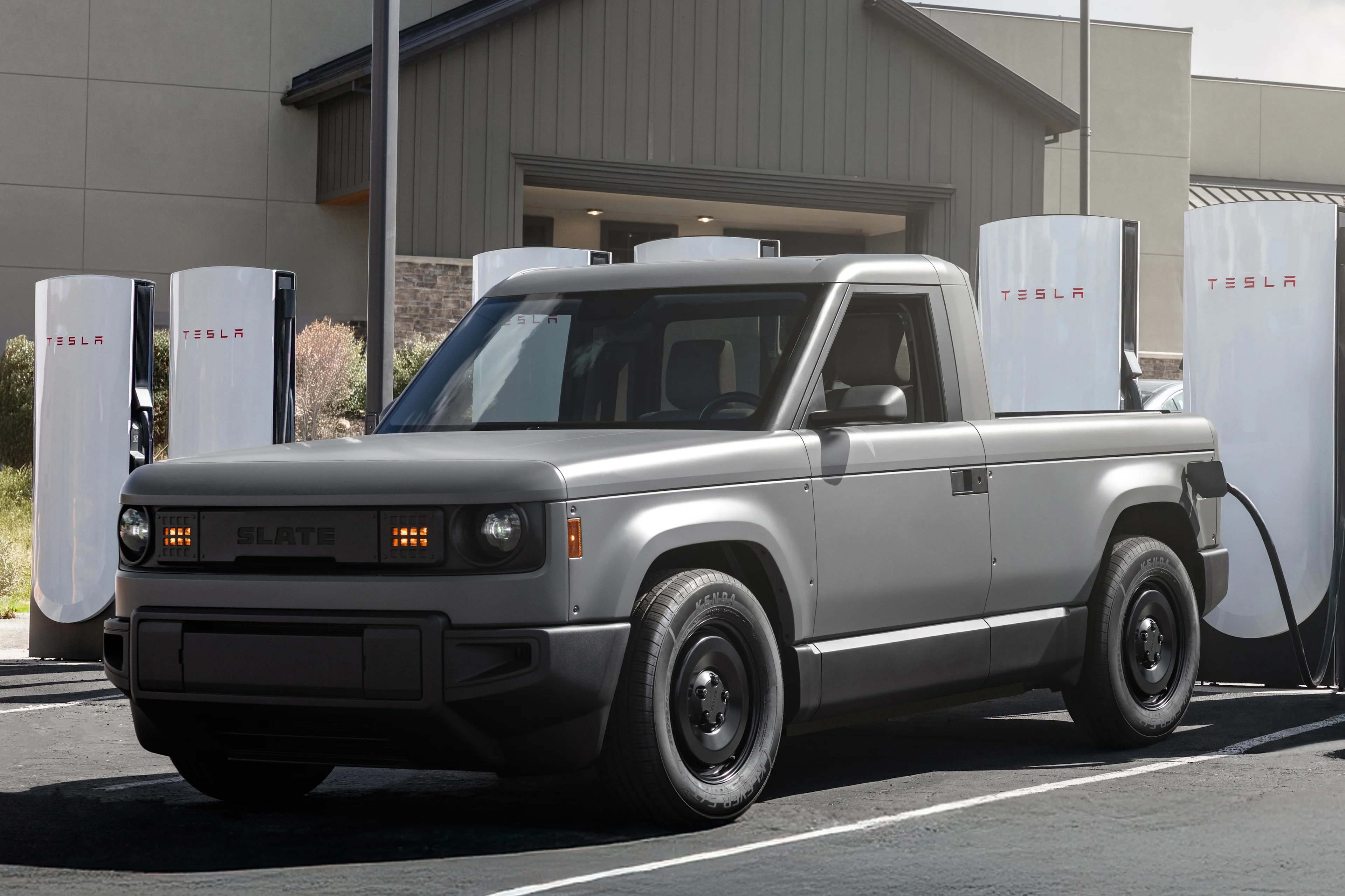 Slate charging at Supercharger 