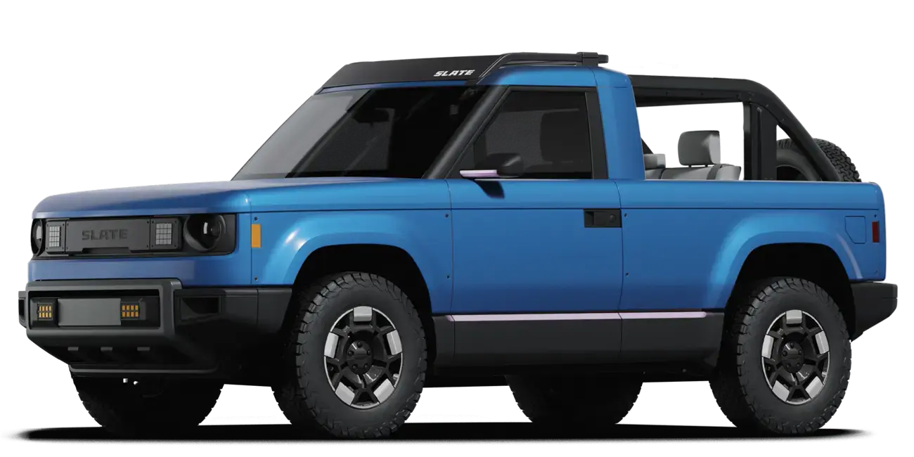 Blue open air SUV