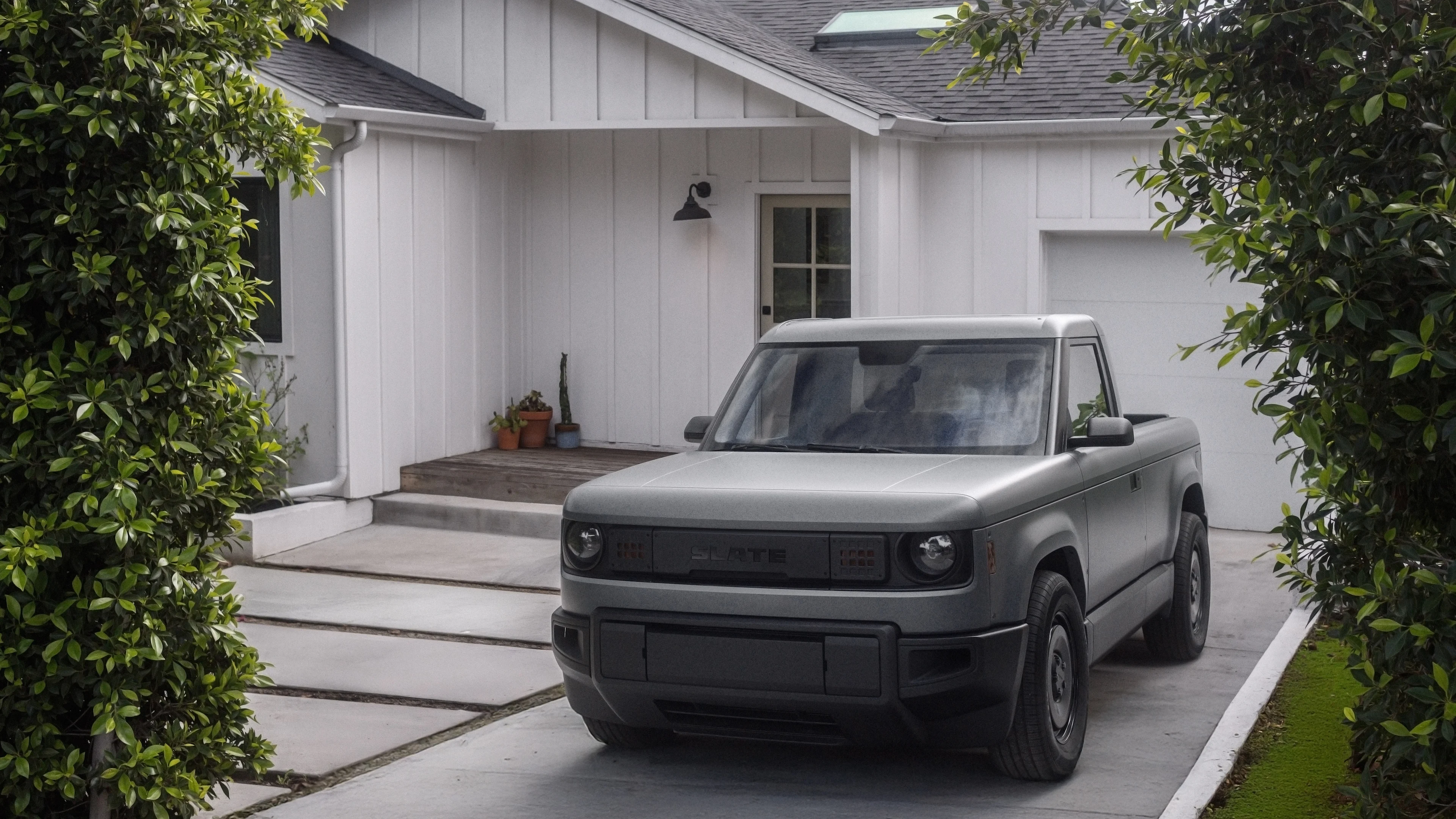 Gray Slate Truck in driveway