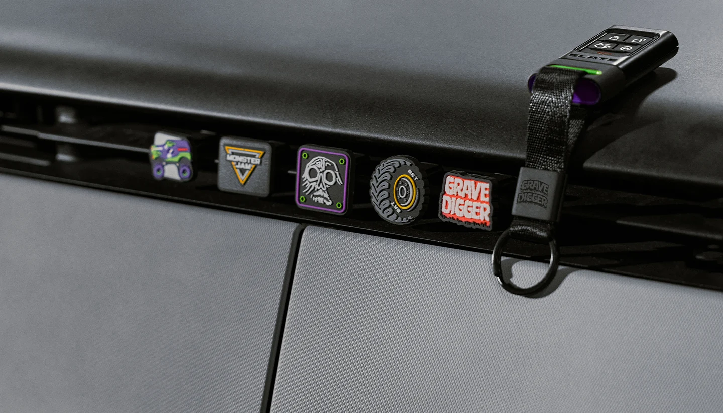 Black Slate Truck with purple and green decals