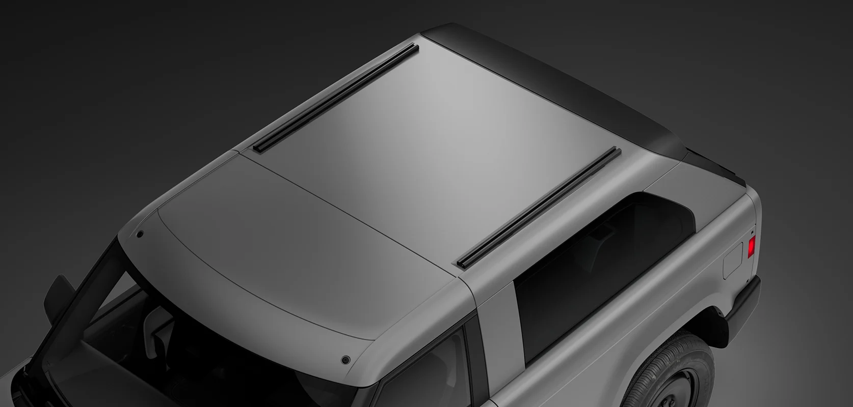 Overhead view of gray Slate Truck with SUV Kit