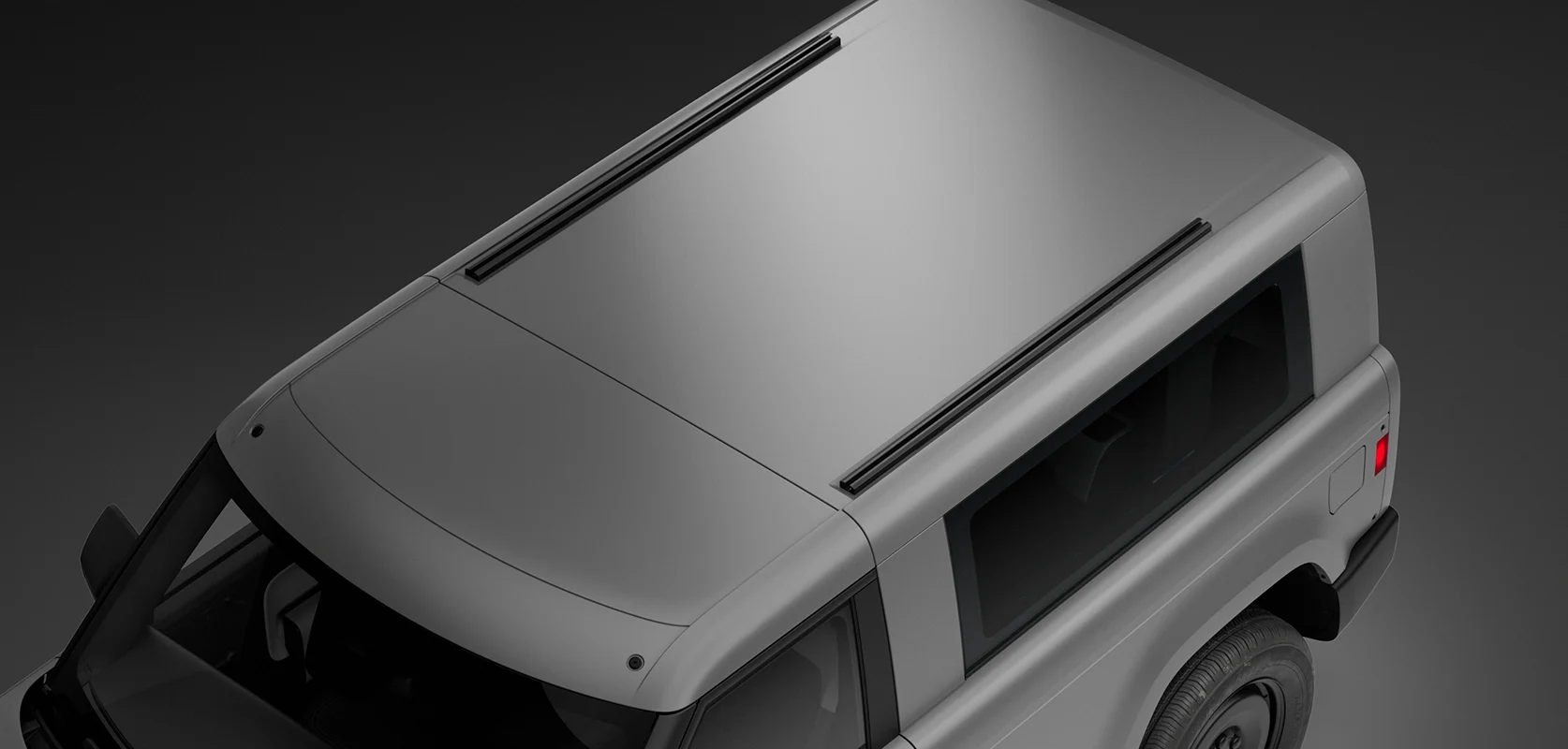 Overhead view of gray Slate Truck with SUV Kit
