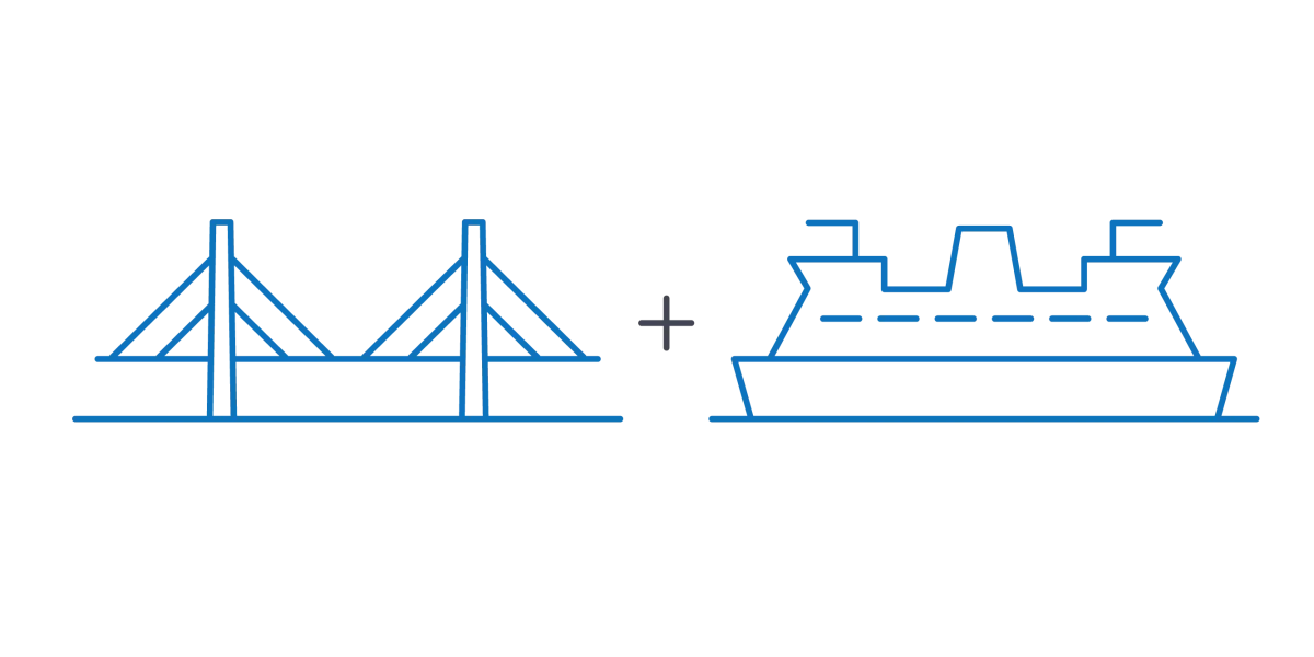 Icons for bridge and ferry