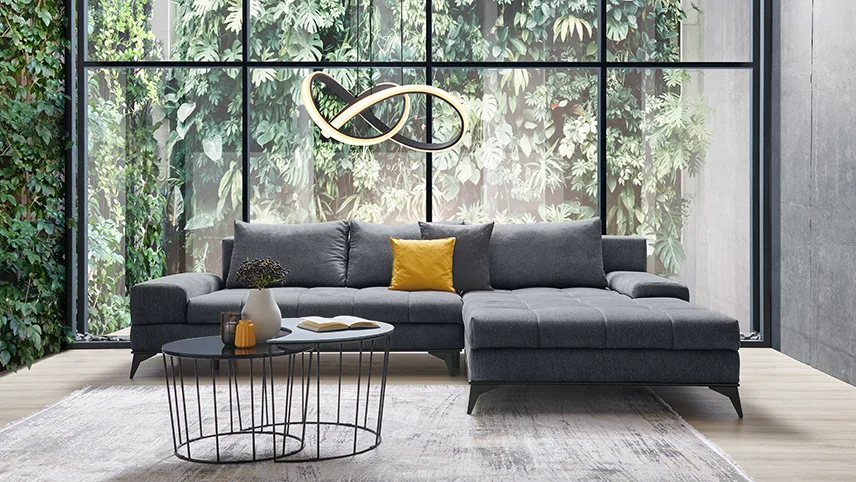 XXXLutz udstilling med sofa og sofabord