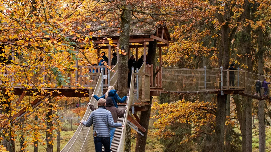 Skånes Djurpark i efteråret - Expedition UP i trætoppene.