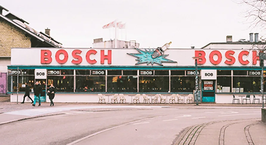 Bild från Köttbyn i Köpenhamn, en restaurang inhyst i Boschs gamla fabriks- och butikslokaler.