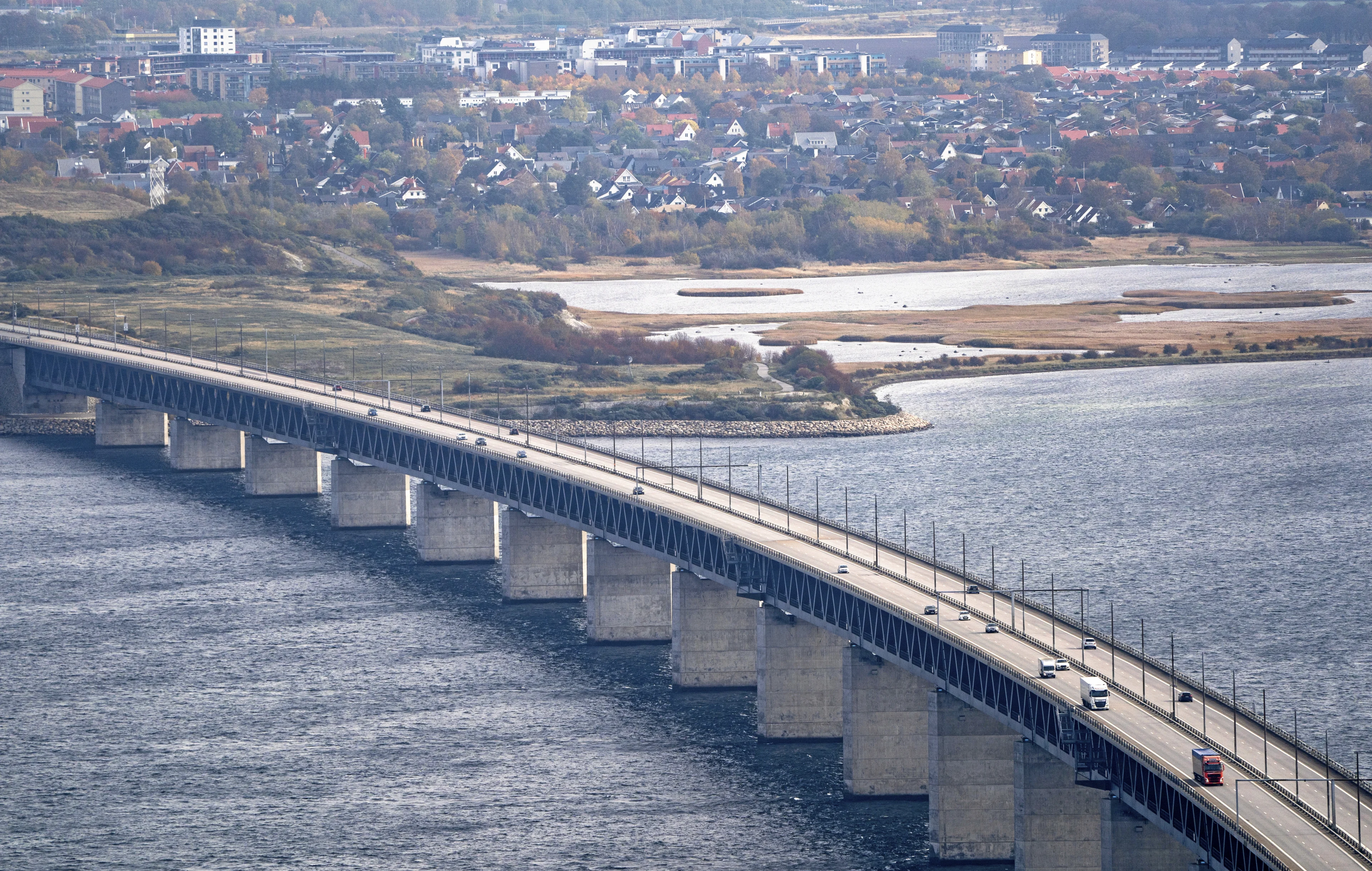 Aerial photo of the Øresund bridge