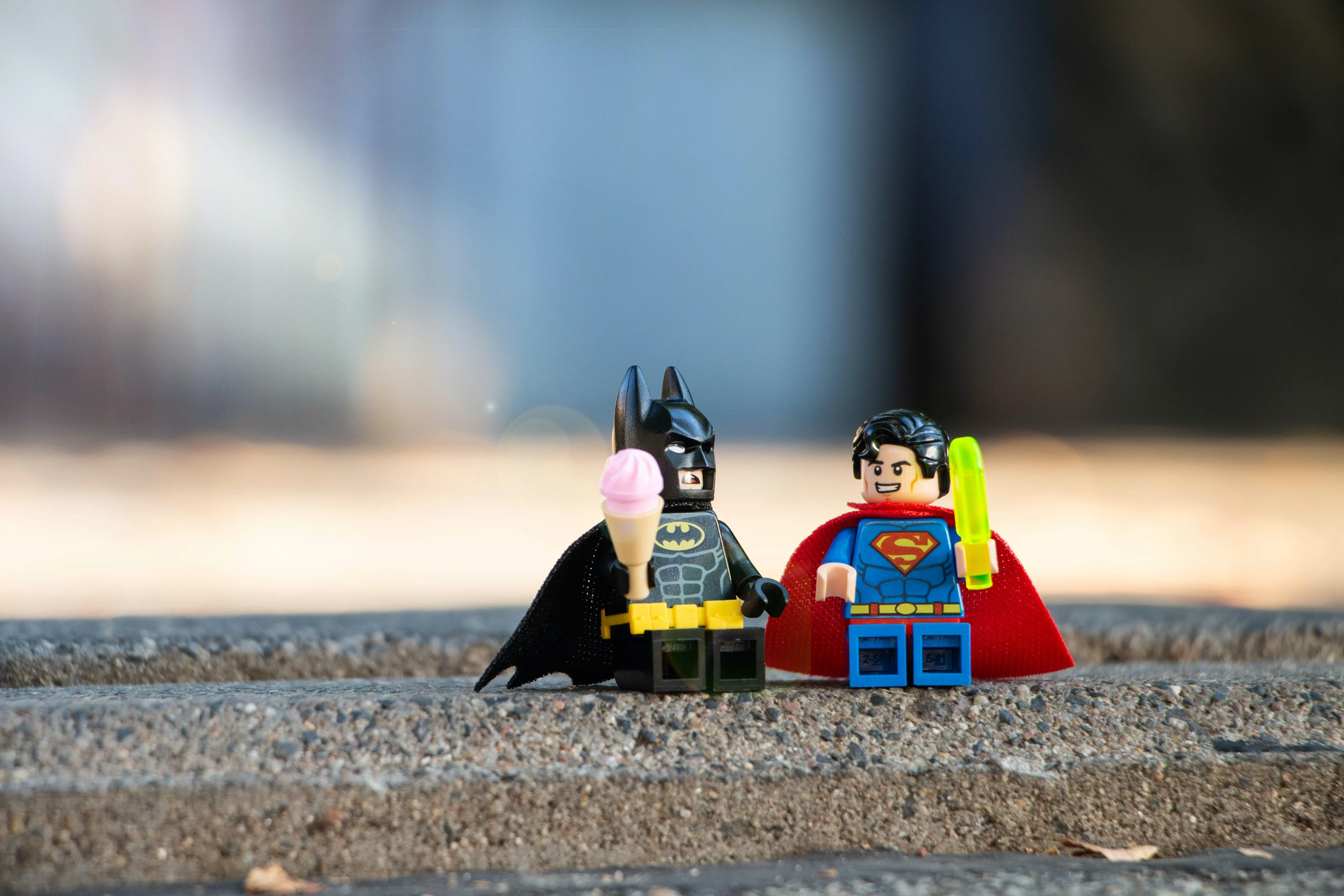 Legofigurer, batman och spiderman