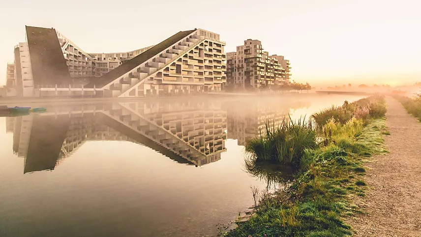 Det berömda bostadshuset 8tallet i Ørestad.