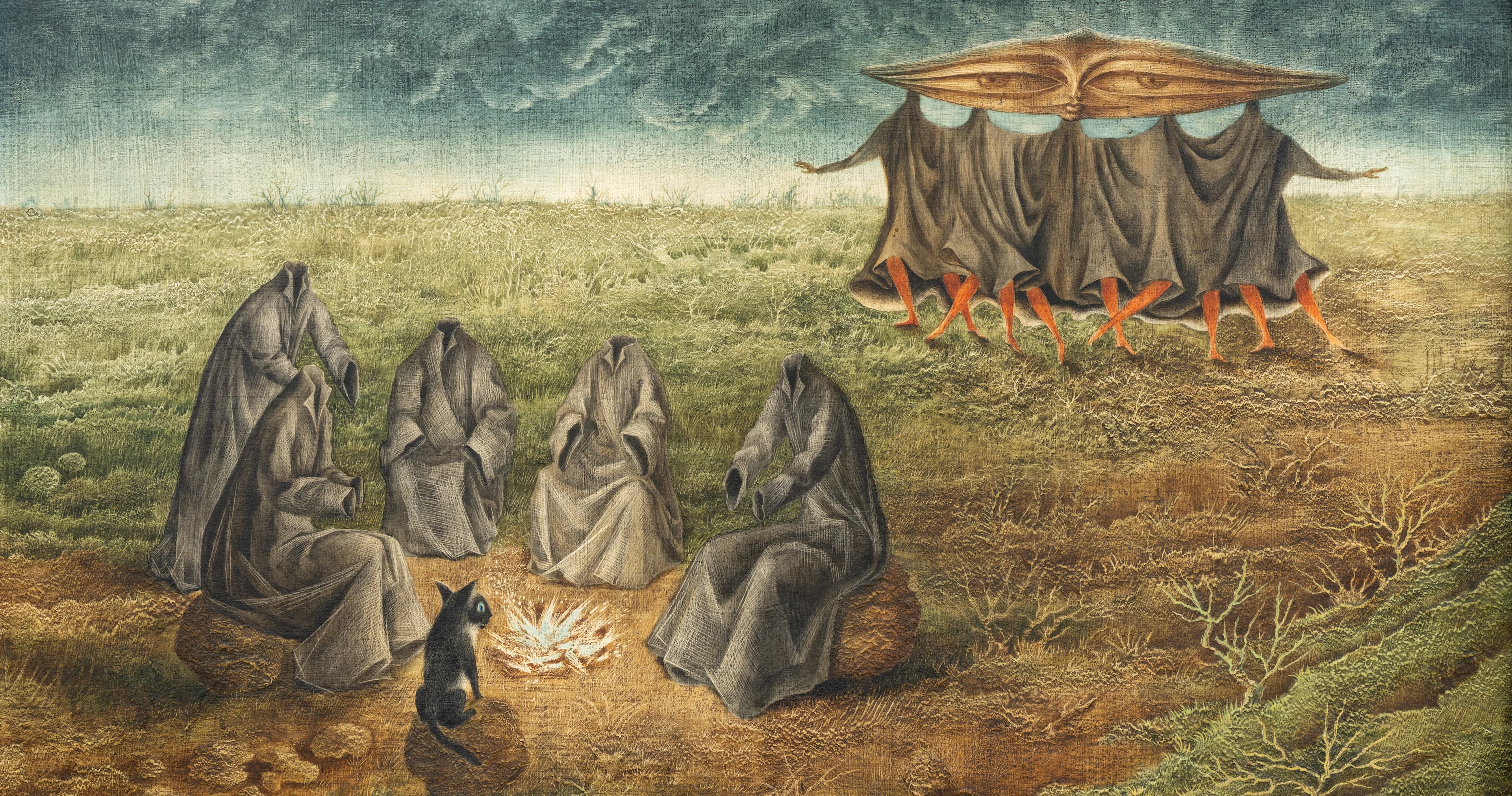 Ett verk från spansk-mexikanska konstnären Remedios Varos utställning.