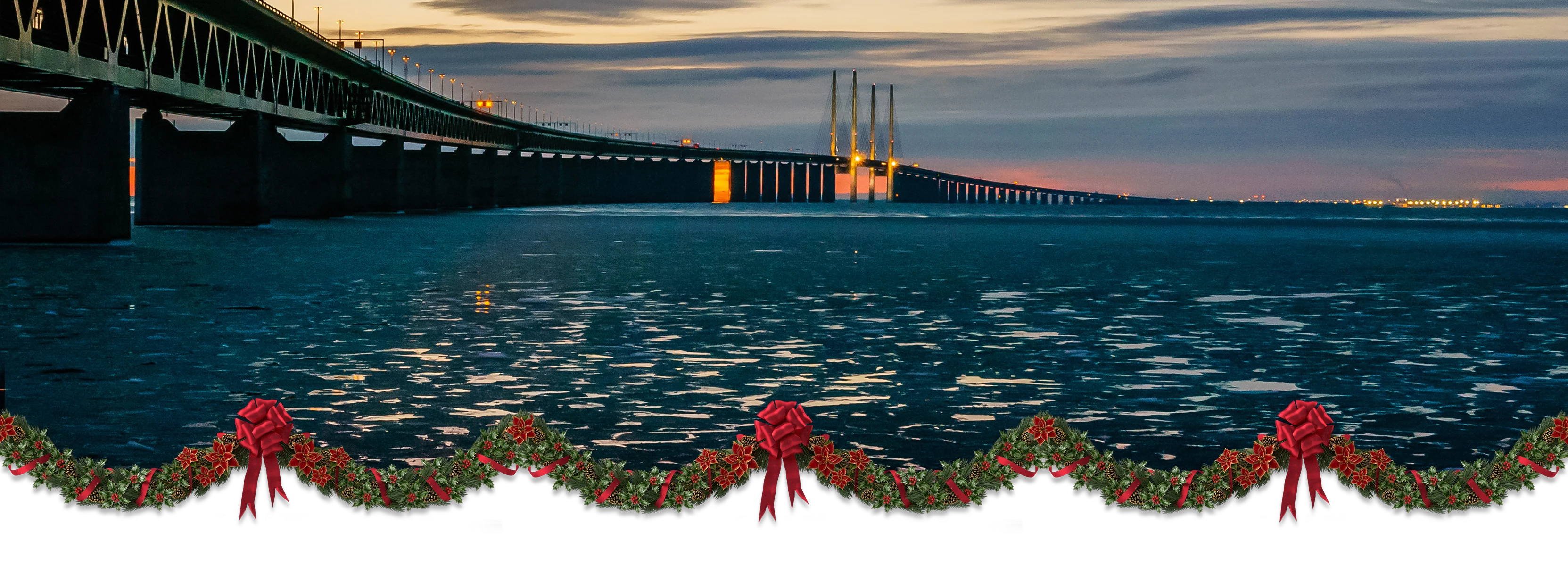 Øresundsbron en sen eftermiddag om vinteren