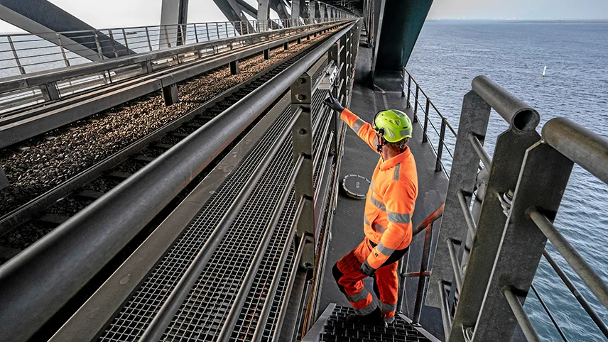 Construction worker at the railway under Øresund bridge